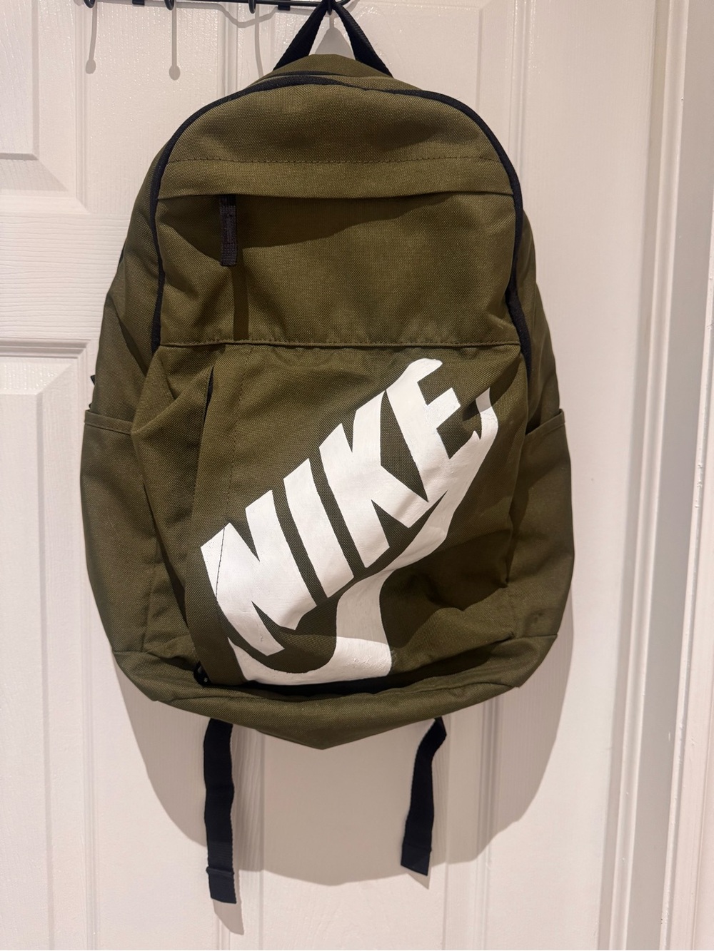 Nike Olive Green Backpack with Large White Logo